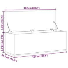 Vidaxl Úložný box černý 102 x 35 x 35 cm kompozitní dřevo