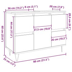 Vidaxl Koupelnová skříňka betonově šedá 80x33x60 cm kompozitní dřevo