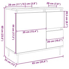 Vidaxl Koupelnová skříňka betonově šedá 65x33x60 cm kompozitní dřevo