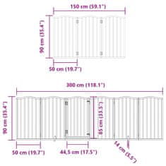 Vidaxl Zábrana pro psy s dvířky skládací 9 panelů hnědá 450 cm topol