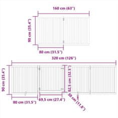 Vidaxl Zábrana pro psy s dvířky skládací 8 panelů černá 640 cm topol