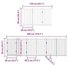 Vidaxl Zábrana pro psy s dvířky skládací 15 panelů bílá 750 cm topol