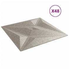 Vidaxl Nástěnné panely 48 ks betonové 50 x 50 cm xPS 12 m² hvězda