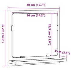 Vidaxl Koupelnová skříňka se zrcadlem dub artisan 40x11x37 cm kompozit