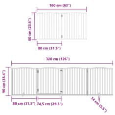 Vidaxl Zábrana pro psy s dvířky skládací 8 panelů hnědá 640 cm topol