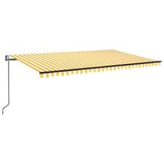 Vidaxl Automatická markýza LED a senzor větru 500 x 300 cm žlutá/bílá