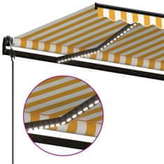 Vidaxl Automatická markýza LED a senzor větru 500 x 300 cm žlutá/bílá