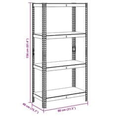 Vidaxl 4patrový úložný regál stříbrný ocel a kompozitní dřevo