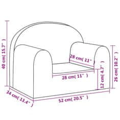 Vidaxl Dětské pohovka krémová měkký plyš