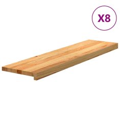 Vidaxl Nášlapy na schody 8 ks světle hnědé 100x25x2 cm masivní dub