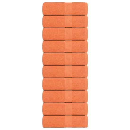 Vidaxl Ručníky pro hosty 10 ks oranžové 30x50 cm 360 g/m² 100% bavlna