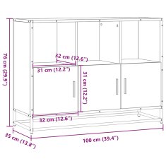 Vidaxl Příborník kouřový dub 100x35x76 cm kompozitní dřevo