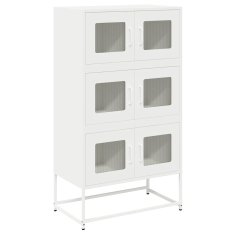 Vidaxl Skříň highboard bílá 68x39x123 cm ocel