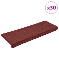 Vidaxl Rohože na schody 30 ks 65x21x4 cm matná červená