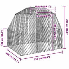 Vidaxl Výběh pro slepice 2,5x2x2,25 m pozinkovaná ocel