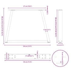 Vidaxl Nohy jídelní stolku ve tvaru V 2 ks 30x(30-31,3) cm ocel