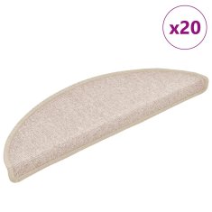 Vidaxl Rohože na schody 20 ks Taupe 56x17x3 cm