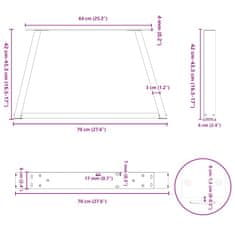 Vidaxl Nohy jídelního stolku ve tvaru V 2ks bílé 70x(42-43,3) cm ocel