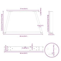 Vidaxl Nohy jídelní stolku ve tvaru V 2 ks 60x(30-31,3) cm ocel