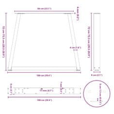 Vidaxl Nohy jídelního stolku ve tvaru V 2ks bílé 100x(72-73,3)cm ocel