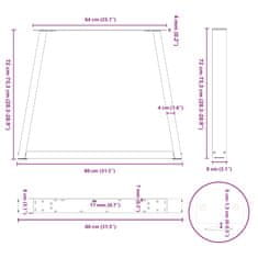 Vidaxl Nohy jídelního stolku ve tvaru V 2ks černé 80x(72-73,3)cm ocel