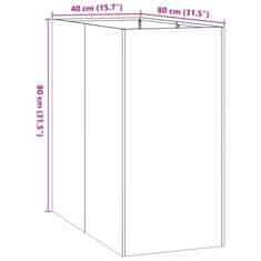 Vidaxl Truhlík 40x80x80 cm nerezová ocel