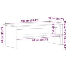 Vidaxl TV stolek bílý 100 x 40 x 40 cm dřevotříska