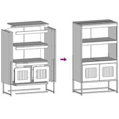 Vidaxl Skříň highboard bílá 68x39x123 cm ocel