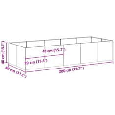 Vidaxl Truhlík 200x80x40 cm nerezová ocel