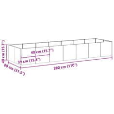 Vidaxl Truhlík 280x80x40 cm nerezová ocel