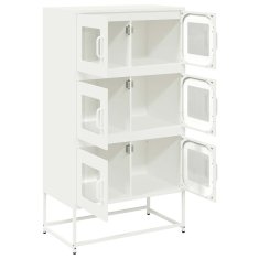 Vidaxl Skříň highboard bílá 68x39x123 cm ocel