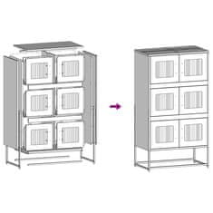 Vidaxl Skříň highboard růžová 68x39x123 cm ocel