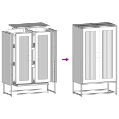 Vidaxl Skříň highboard černá 68x39x123 cm ocel