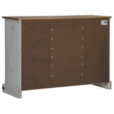 Vidaxl Příborník HALDEN 2 posuvné dveře bílý 112x40x80cm Masivní dřevo