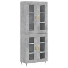 Vidaxl Skříň highboard betonově šedá 69,5x34x180 cm kompozitní dřevo