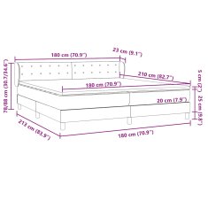 Vidaxl Box spring postel s matracemi tmavě modrá 180x210 cm samet