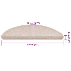 Vidaxl Rohože na schody 30 ks Taupe 56x17x3 cm