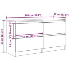 Vidaxl TV stolek old wood 100x35x54 cm kompozitní dřevo