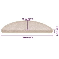 Vidaxl Rohože na schody 20 ks Taupe 56x17x3 cm