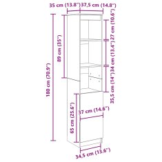 Vidaxl Highboard Concrete Grey 37,5x35x180 cm Dřevěná konstrukce