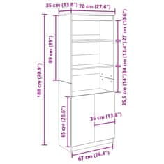 Vidaxl Skříň highboard dub sonoma 70 x 35 x 180 cm kompozitní dřevo