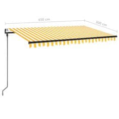 Vidaxl Automatická zatahovací markýza 450 x 300 cm žlutobílá