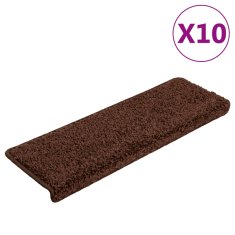 Vidaxl Nášlapy na schody 10 ks 65x21x4 cm hnědé