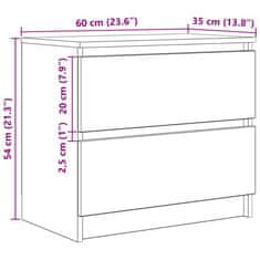 Vidaxl TV skříňka kouřový dub 60x35x54 cm kompozitní dřevo