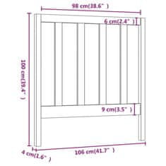 Vidaxl Čelo postele medově hnědé 106 x 4 x 100 cm masivní borovice