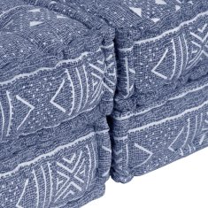 Vidaxl 2místný modulární pouf indigo textil