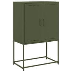 Vidaxl Skříň highboard olivově zelená 68,5 x 38,5 x 107 cm ocel