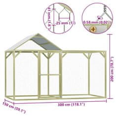 Vidaxl Klec pro kuřata 3 x 1,5 x 2 m ocel