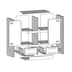 Vidaxl Highboard bílý 67 x 39 x 95 cm ocel