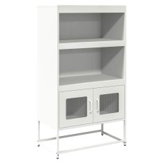 Vidaxl Skříň highboard bílá 68x39x123 cm ocel